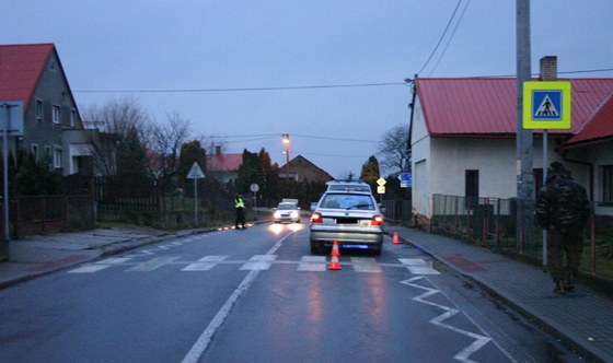 Místo nehody v Dhylov na Opavsku.