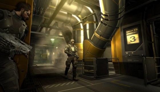 Ilustraní obrázek ze hry Deus EX: Human Revolution, kterou studio kritizujícího editele vyvinulo.