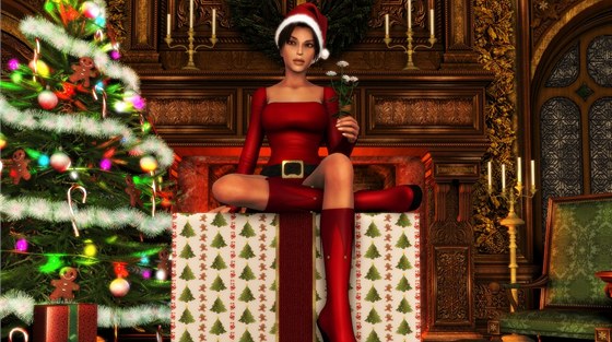 Lara Croft jako Santa Claus