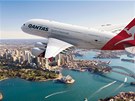 Letadlo aerolinek Qantas nad Sydney