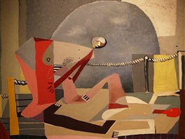 ALOIS WACHSMANN - Zápasníci (1932). Olej, plátno. Galerie výtvarného umění v