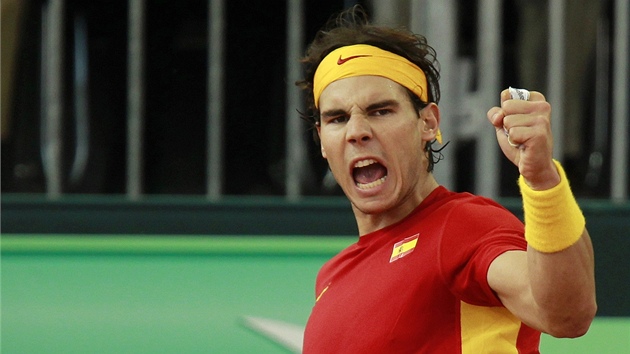 Rafael Nadal utkání proti Del Potrovi hodn proíval. 