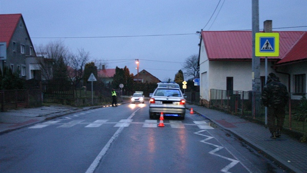 Místo nehody v D�hylov� na Opavsku.