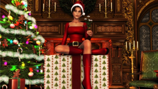 Lara Croft jako Santa Claus