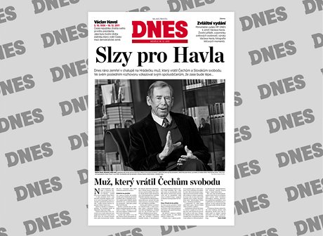 Mimoádné vydání MF DNES k úmrtí Václava Havla