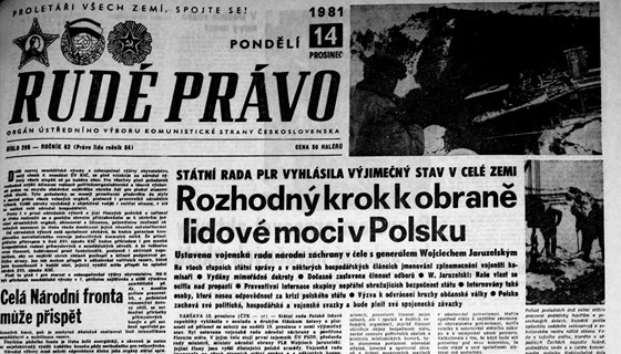 Tisk v eskoslovensku v roce 1981 podpoil výjimený stav v Polsku.