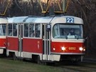 Poslední tramvaj typu T3 na poslední cest mezi stanicemi Pohoelec a Brusnice...