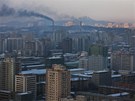 Metropole KLDR Pchjongjang (10. prosince 2011)
