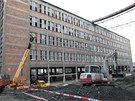 Budovy 14 a 15 v továrním areálu ve Zlín po tvrt roce prací