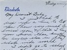 Jeden ze zamilovaných dopis Elizabeth Taylorové, který byl v drab. 
