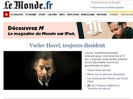 Tituln strana webovch strnek francouzskho denku Le Monde (18. prosince