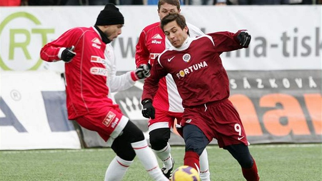 Miroslav Baranek v silvestrovském derby Sparta - Slavia.