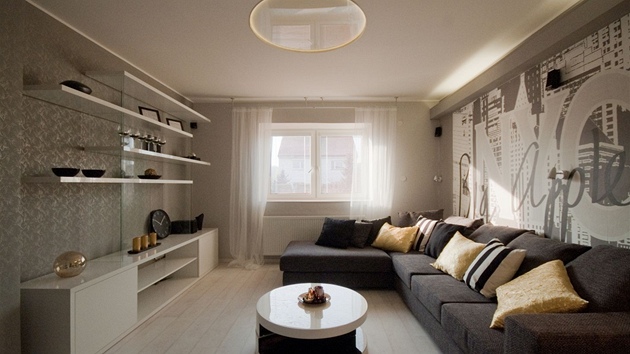Obývací pokoj po zásahu designér