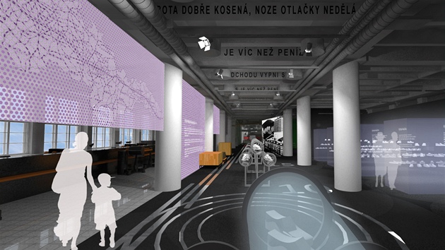 Vizualizace budoucí podoby interiéru budov 14 a 15 v ba�ovském areálu ve Zlín�