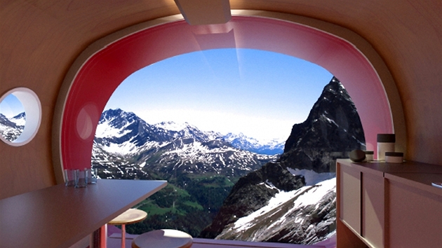 Na Mont Blancu otevřeli novou originální chatu ve tvaru teleskopu