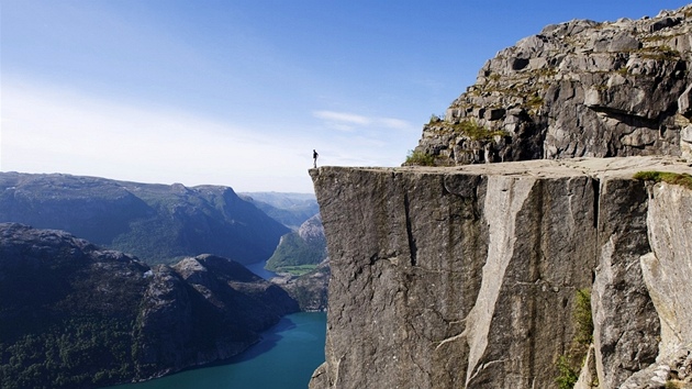 Uniktn skaln vyhldka Preikestolen v Norsku