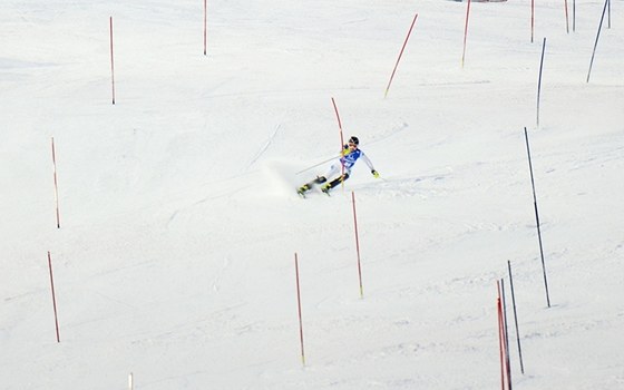 LES BRANEK. Slalom ve Flachau lyaky provil. A nepinesl tstí árce