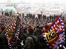 Vojenský ceremoniál ped slavnostním rozlouením se zesnulým bývalým