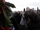 Dagmar Havlová pi smutením pochodu za Václava Havla na Karlov most