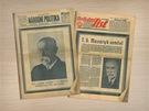 Titulní strany novin ze 14. záí 1937 vnované úmrtí prezidenta T. G. Masaryka