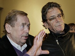 Václav Havel a Lou Reed na Cenách Jindřicha Chalupeckého v Praze (12. listopadu