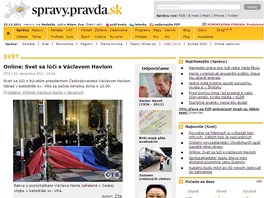 Vlastní on-line ml i dalí slovenský web pravda.sk (23. prosince 2011)