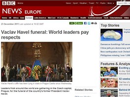 Web britské BBC informoval o blíícím se aktu od rána (23. prosince 2011)