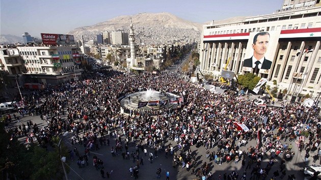 Demonstrace na podporu Baára Asada v Damaku (19. prosince 2011)