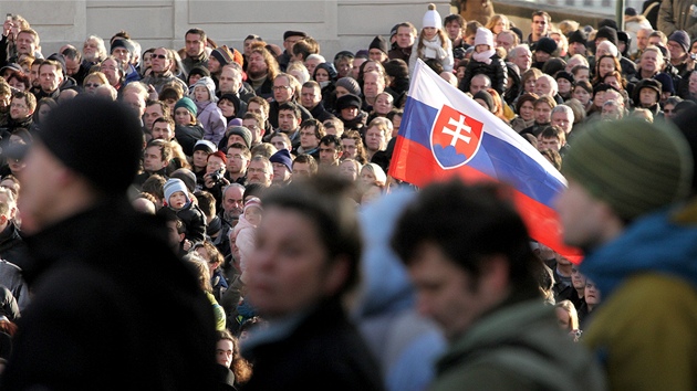 Na praské Hradanské námstí dorazilo i mnoho Slovák (21. prosince 2011)