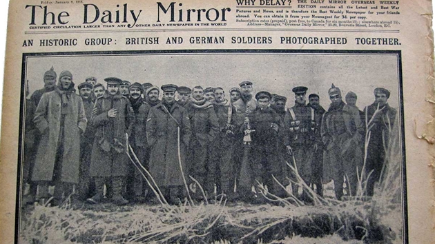 Titulní strana The Daily Mirror z ledna 1918, kdy se celá událost provalila 