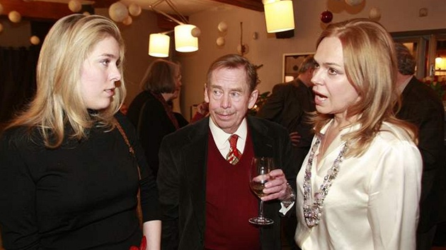 Václav Havel s manelkou Dagmar a její dcerou Ninou