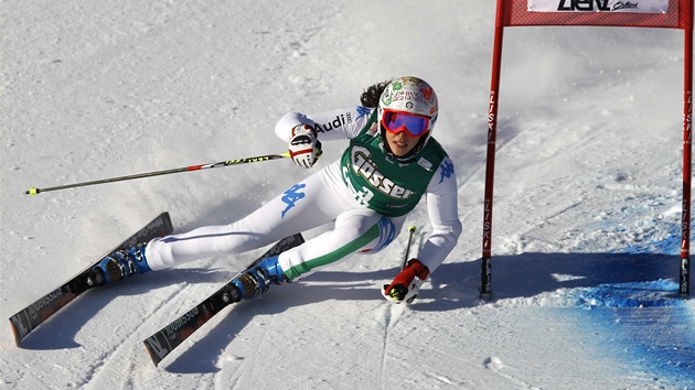Frederica Brignoneová pi obím slalomu v Lienzu. 