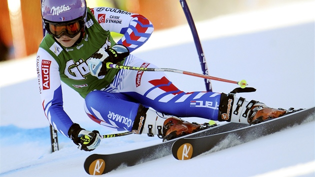 Tessa Worleyová pi obím slalomu v Lienzu. 