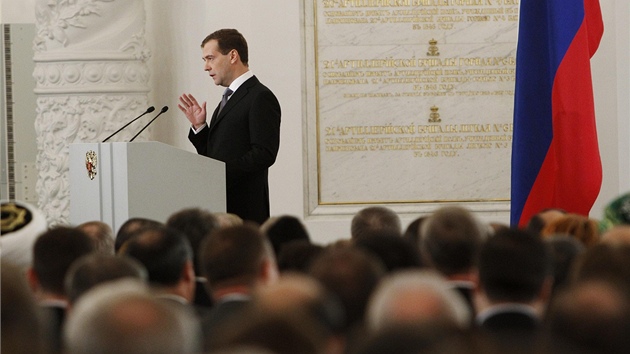 Prezident Dmitrij Medved�v p�i projevu o stavu zem� (22. prosince 2011)