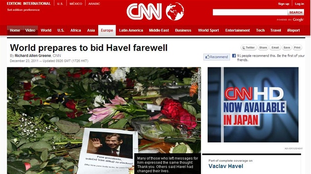 Také americká CNN na webu o obadu informovala od rána (23. prosince 2011)