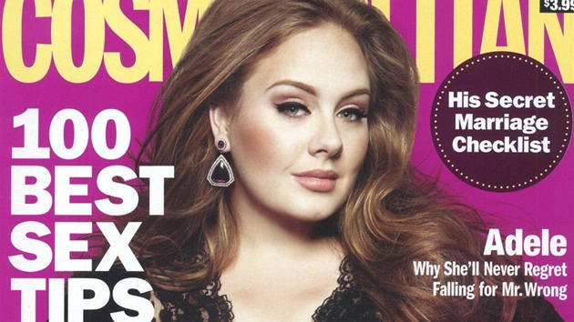 Zpěvačka Adele na prosincové obálce magazínu Cosmopolitan (2011)