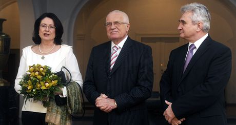 Prezident Václav Klaus jako tradin v úvodu nového roku poobdval s pedsedy