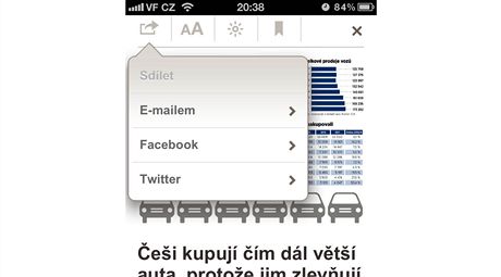 Aplikace MF DNES pro iPhone s aktualizac 