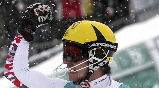 JO! Rakuan Marcel Hirscher v cíli mohl slavit, vyhrál závod Svtového poháru