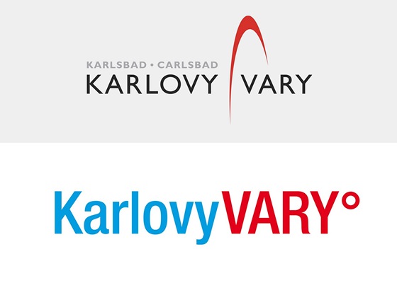 Pvodní logo msta Karlovy Vary (nahoe) vystídalo od zaátku roku nové (dole). Lidem se ale víc zamlouvá to pvodní.