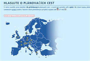 Hlasování o nejlepí evropský plánova cest