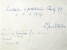 Podpis Jana Patoky pod Chartou 77