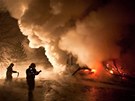 Požár památkově chráněné rozhledny Hýlačka u Tábora  (1. ledna 2012)