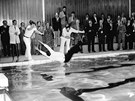 Aský bazén pi otevení v roce 1978