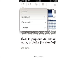 Aplikace MF DNES pro iPhone s aktualizac 
