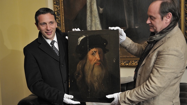 Autoportrt Leonarda da Vinci zapjen na zmek Zbiroh