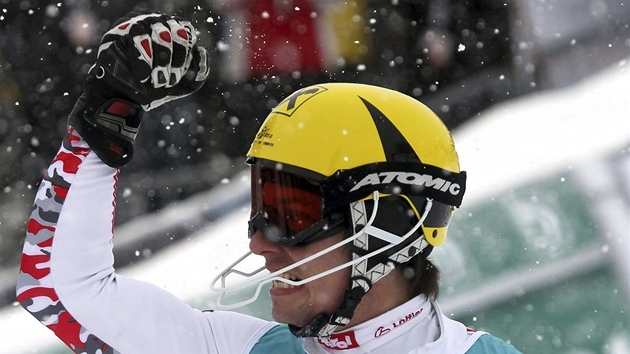 JO! Rakuan Marcel Hirscher v cli mohl slavit, vyhrl zvod Svtovho pohru slalom v Adelbodenu.