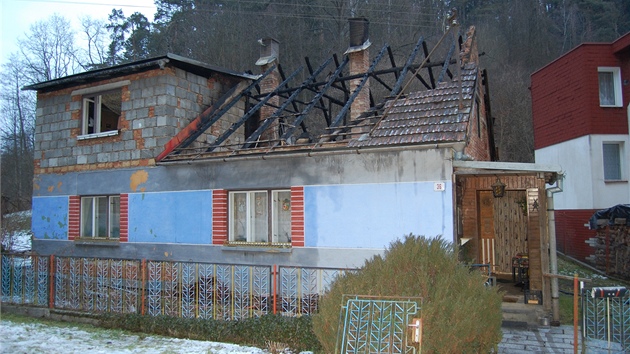 Požár domu v Bohuňově na Svitavsku