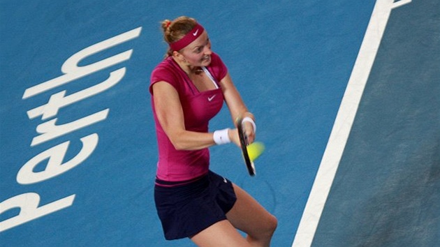 V AKCI. Petra Kvitová zvládla i druhý souboj na Hopmanov� poháru proti...