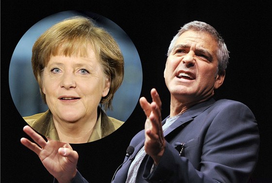 George Clooney a Angela Merkelová